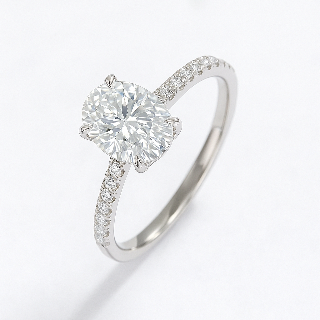 OVAL CUT SOLITAIRE MOISSANITE ENGAGEMENT RING