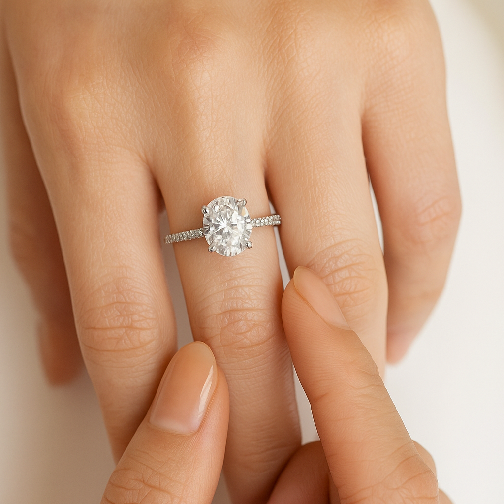 OVAL CUT SOLITAIRE MOISSANITE ENGAGEMENT RING