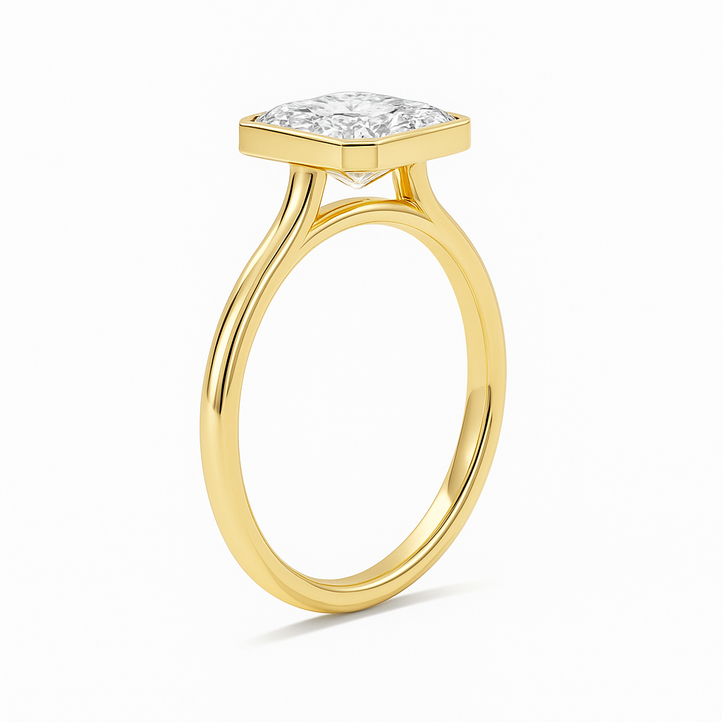 BEZEL SETTING RADIANT CUT MOISSANITE ENGAGEMENT RING (1 Carat)