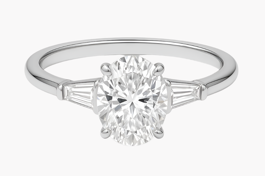 OVAL CUT SOLITAIRE MOISSANITE ENGAGEMENT RING (3 Carat)