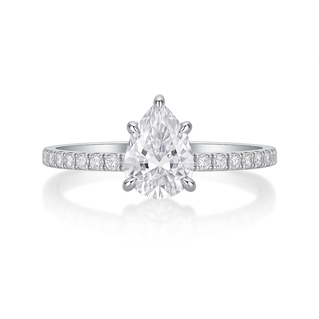 PEAR CUT SOLITAIRE MOISSANITE ENGAGEMENT RING (1.5 Carat)