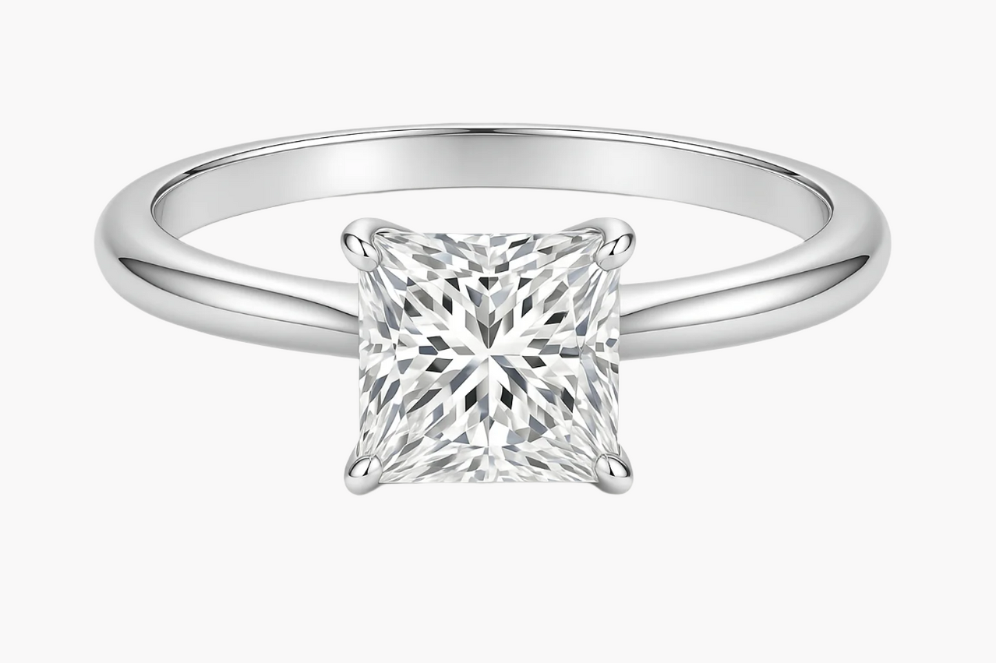 PRINCESS CUT SOLITAIRE MOISSANITE ENGAGEMENT RING