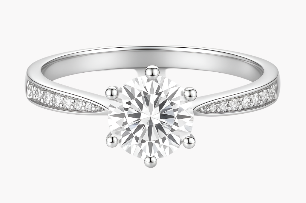 CLASSIC ROUND CUT SOLITAIRE MOISSANITE ENGAGEMENT RING