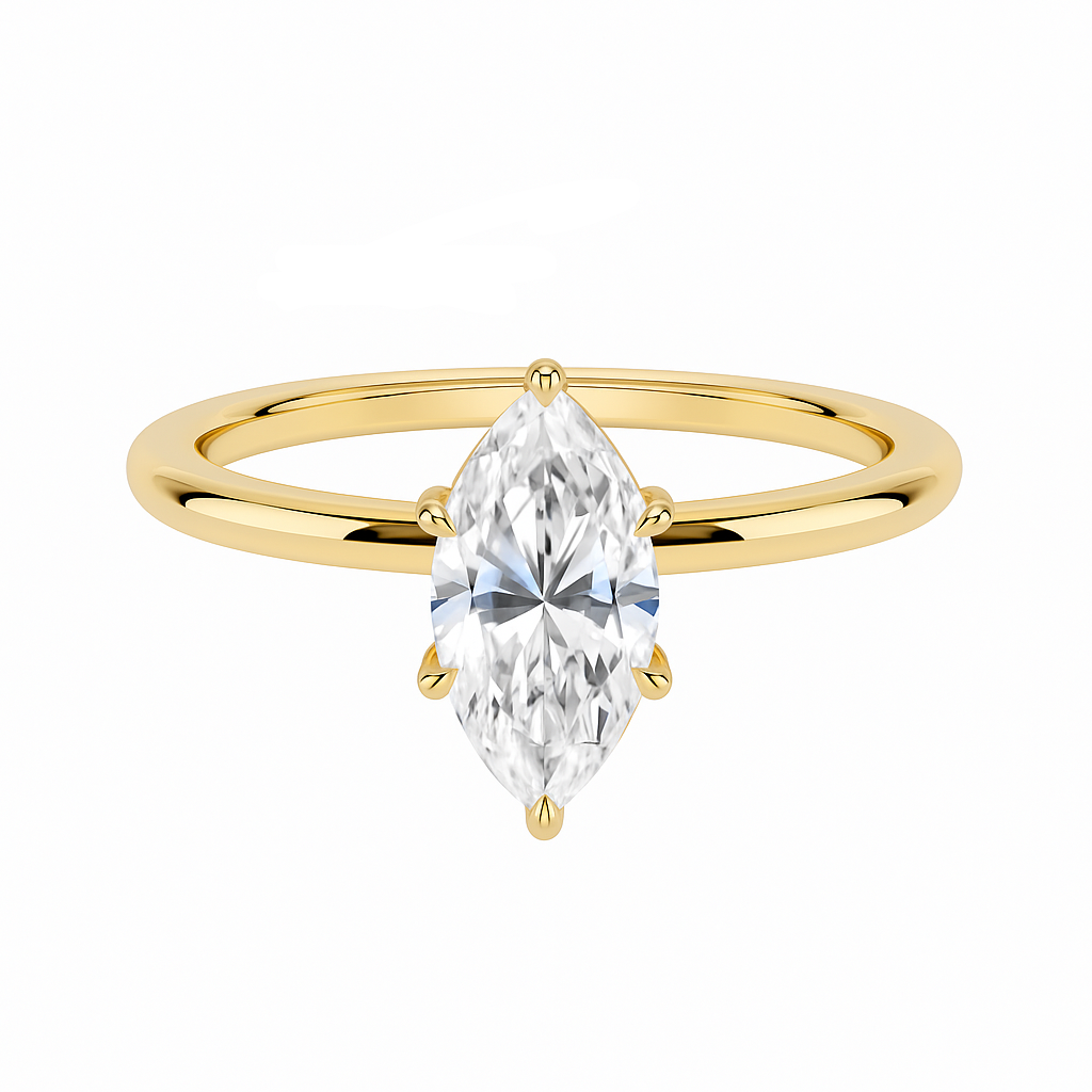 MARQUISE CUT SOLITAIRE MOISSANITE ENGAGEMENT RING