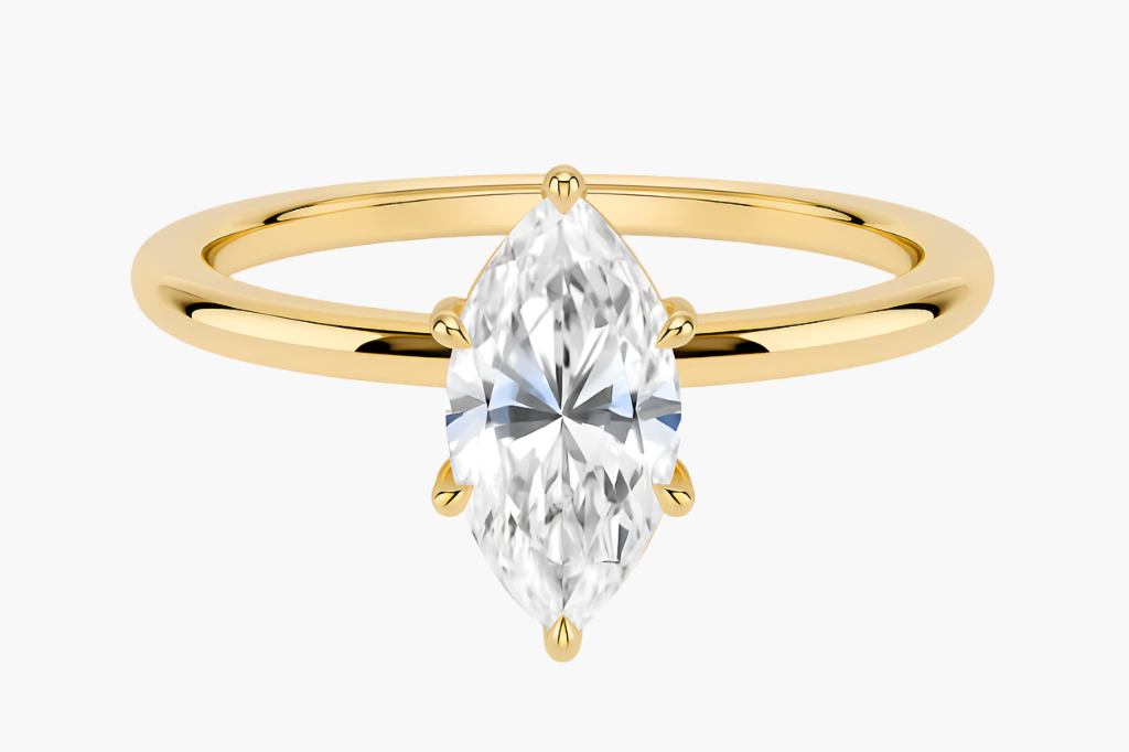 MARQUISE CUT SOLITAIRE MOISSANITE ENGAGEMENT RING