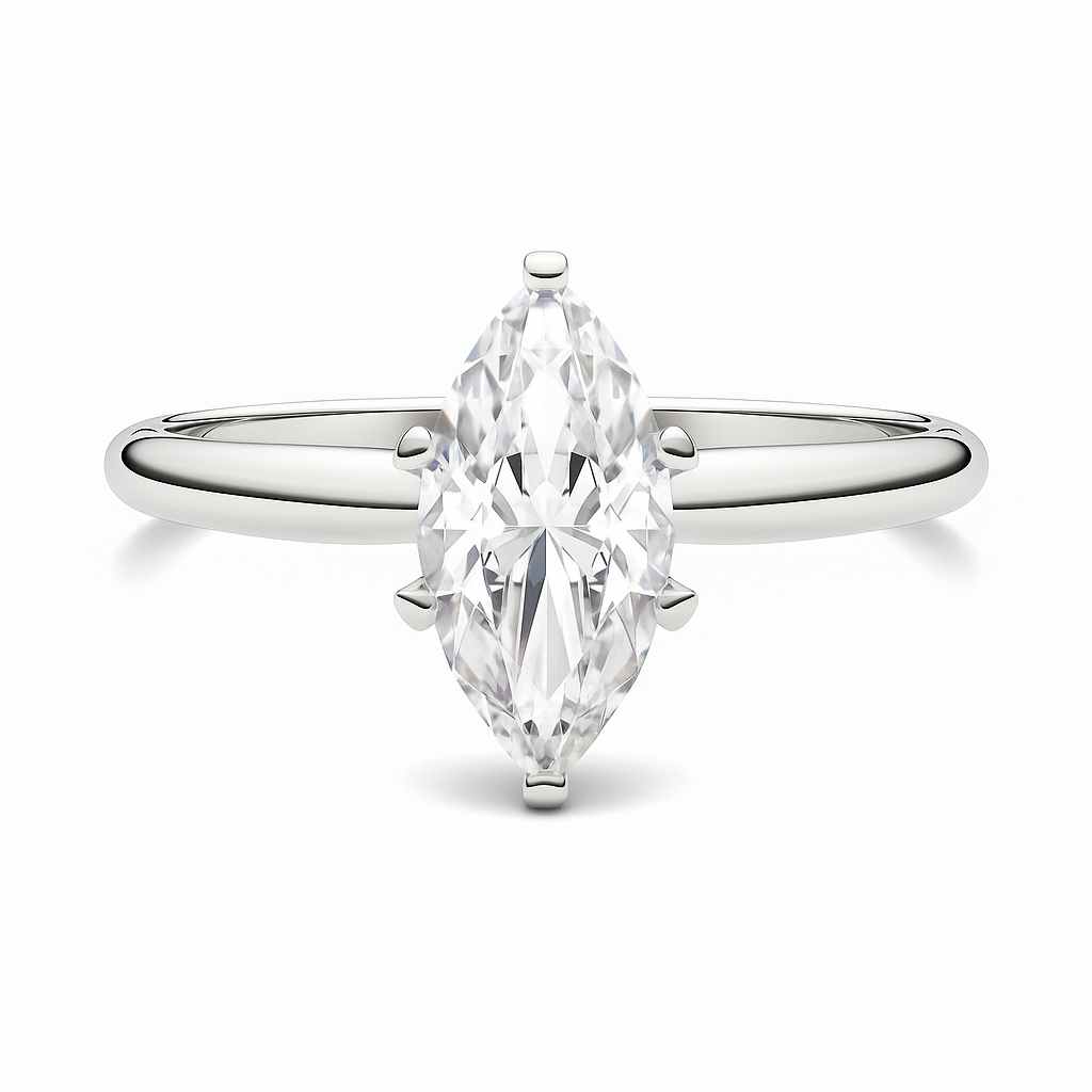MARQUISE CUT SOLITAIRE MOISSANITE ENGAGEMENT RING