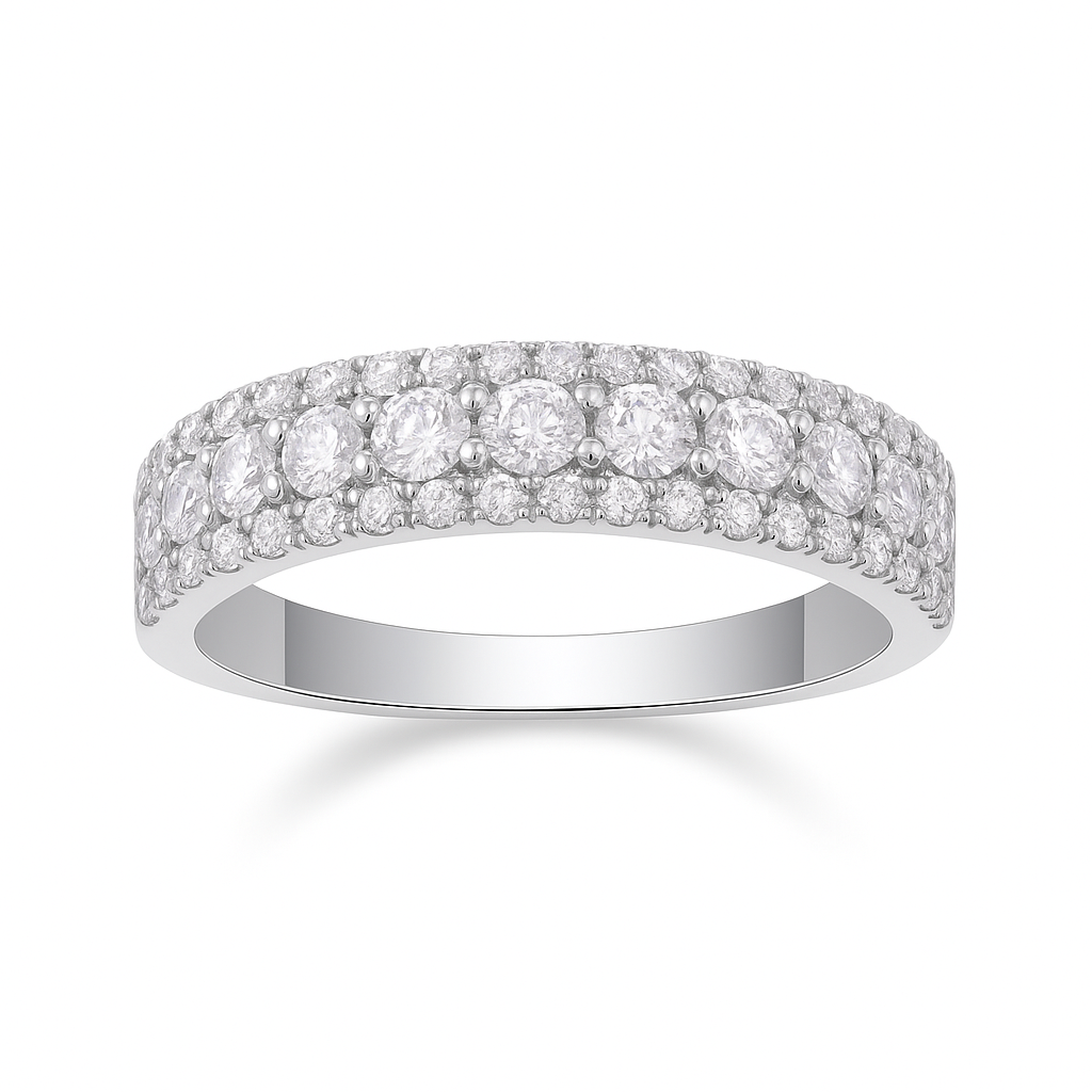 MOISSANITE HALF ETERNITY BAND (4mm)