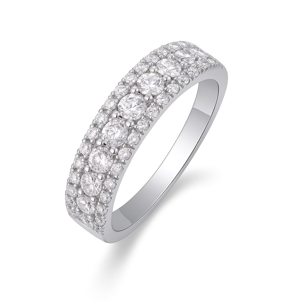 MOISSANITE HALF ETERNITY BAND (4mm)