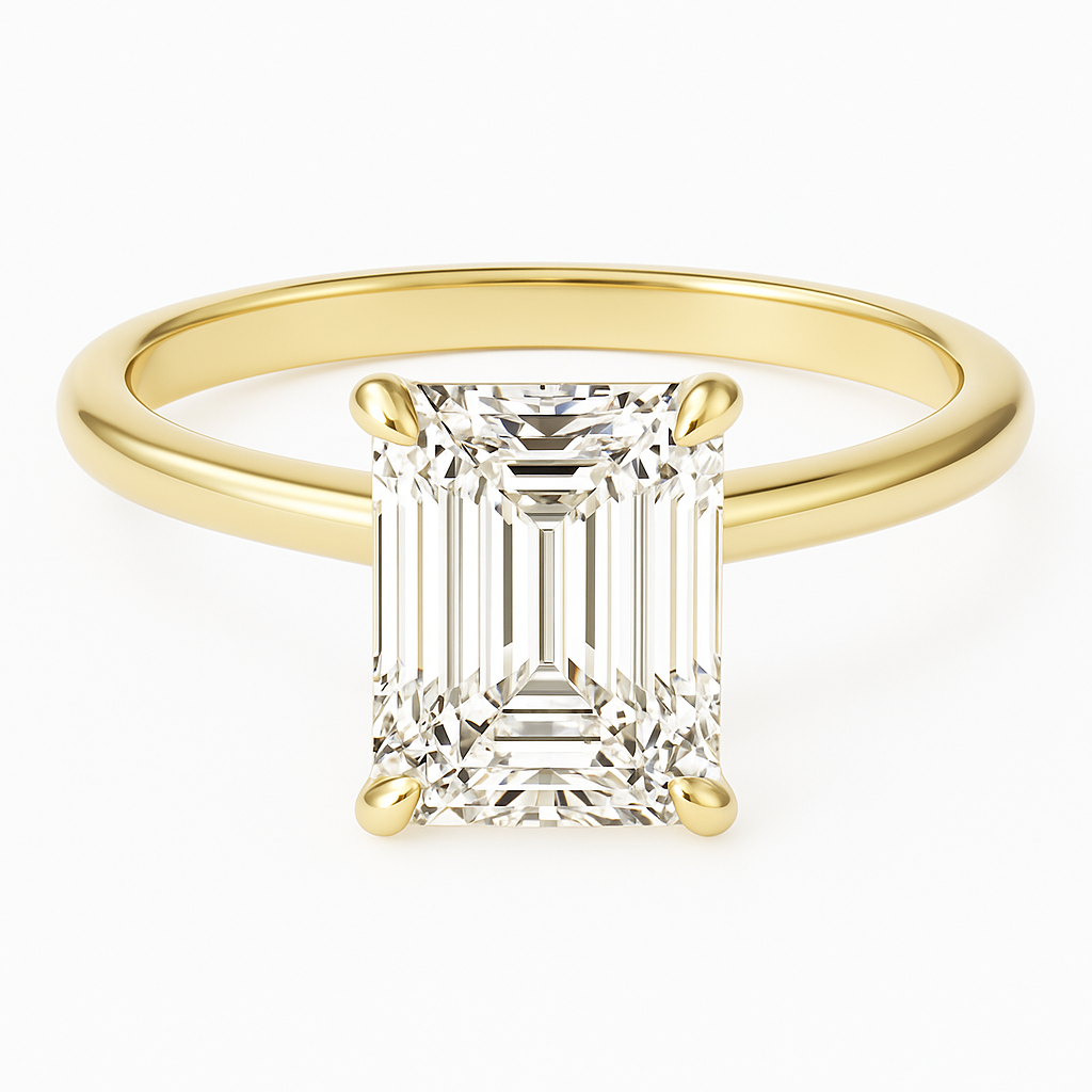 EMERALD CUT SOLITAIRE MOISSANITE ENGAGEMENT RING (1 Carat)