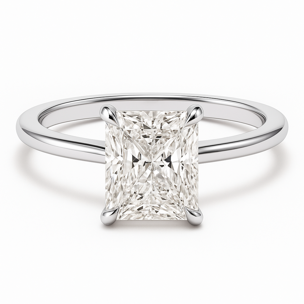 RADIANT CUT SOLITAIRE MOISSANITE ENGAGEMENT RING