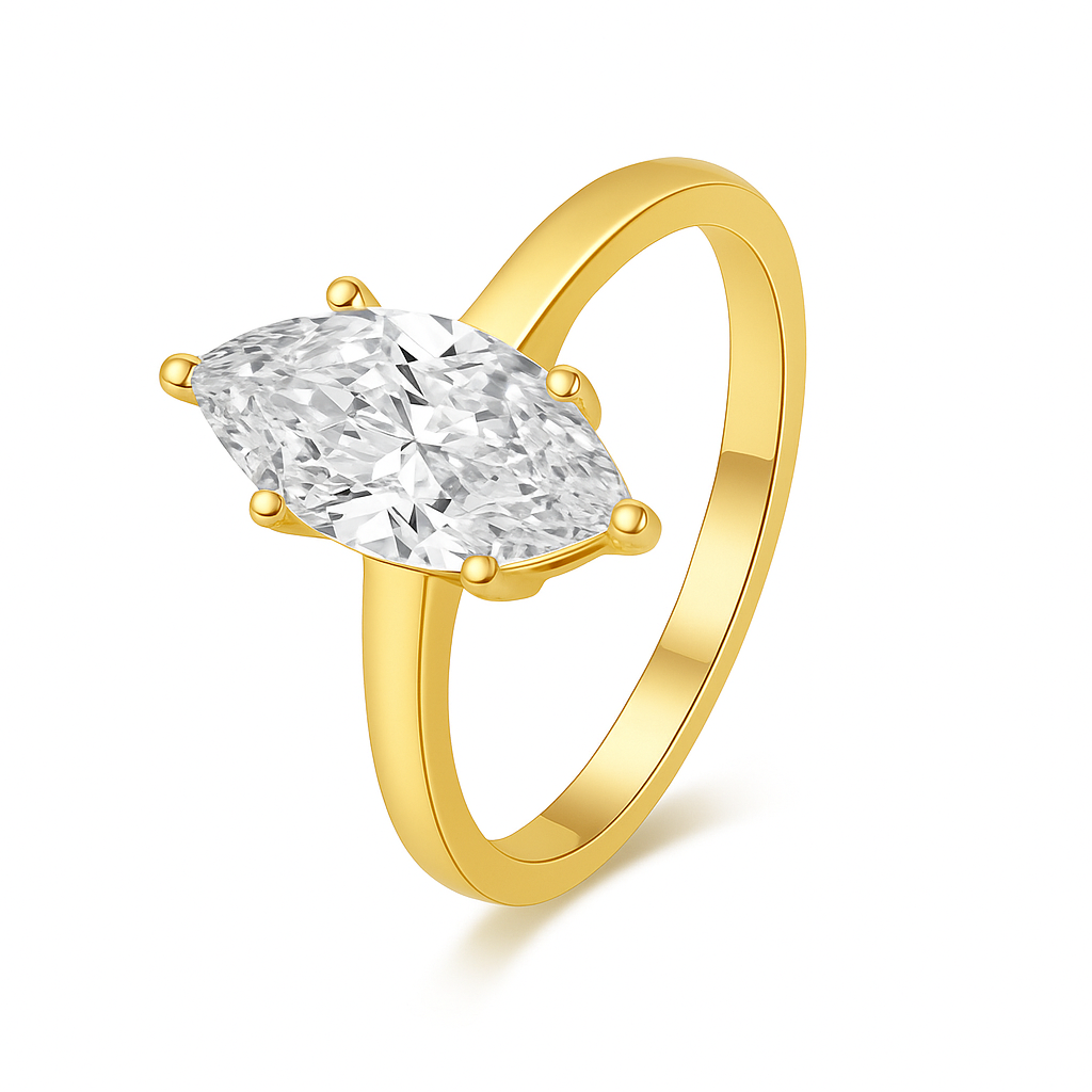 MARQUISE CUT SOLITAIRE MOISSANITE ENGAGEMENT RING