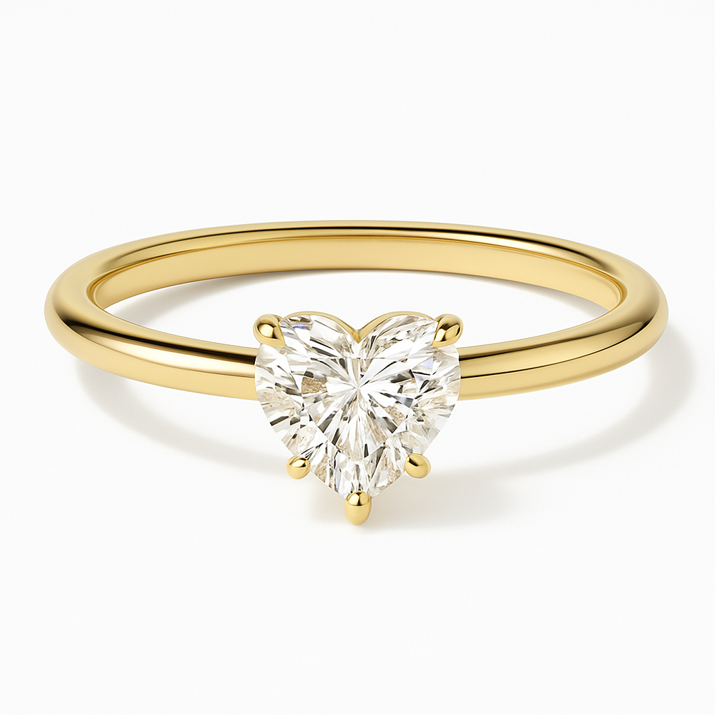 HEART CUT SOLITAIRE MOISSANITE ENGAGEMENT RING (1 Carat)