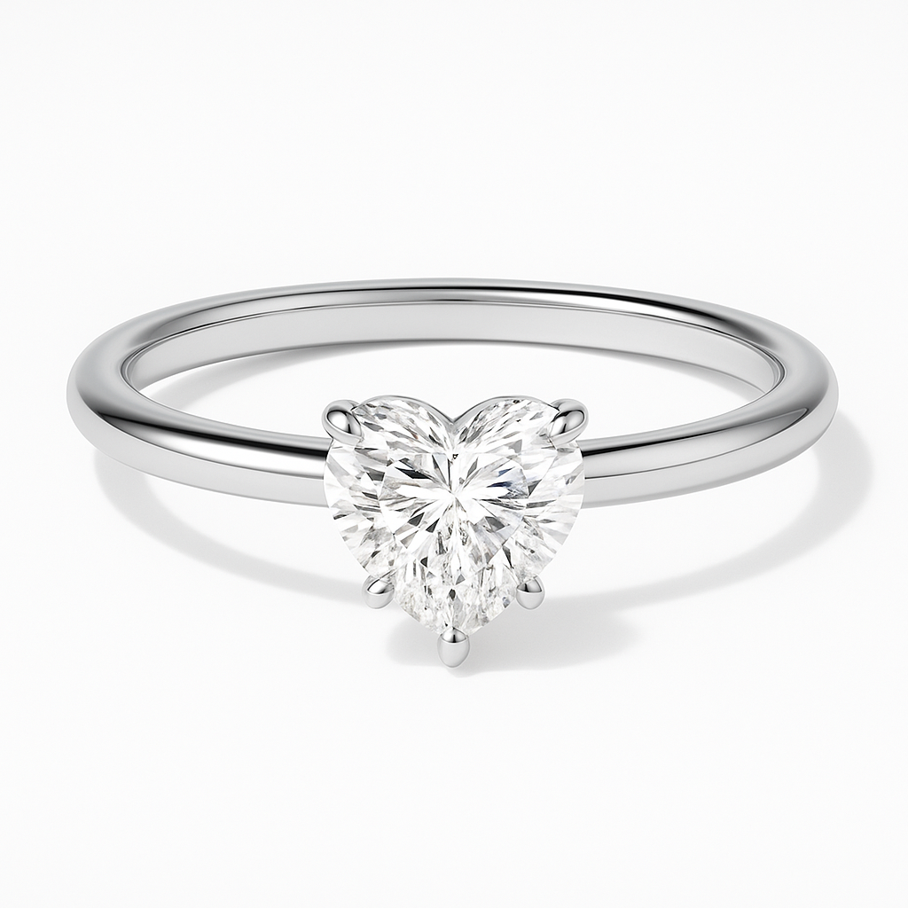 HEART CUT SOLITAIRE MOISSANITE ENGAGEMENT RING (1 Carat)