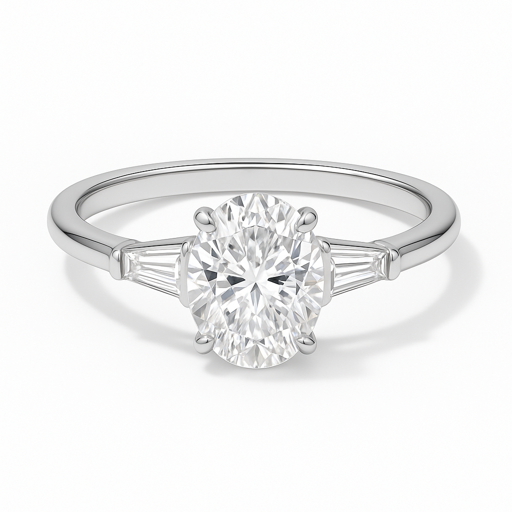 OVAL CUT SOLITAIRE MOISSANITE ENGAGEMENT RING (3 Carat)