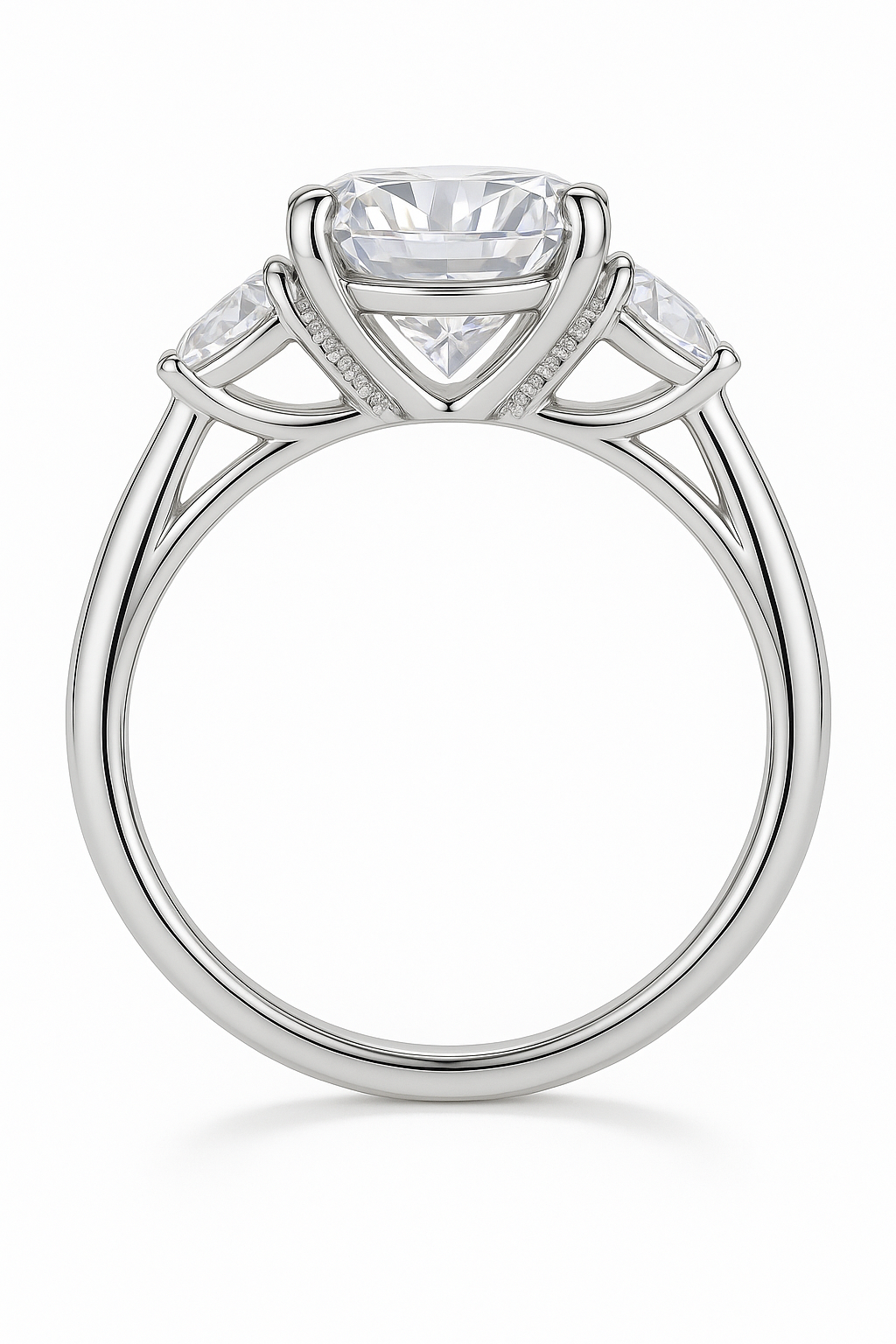 CUSHION CUT SOLITAIRE MOISSANITE ENGAGEMENT RING (3 Carat)