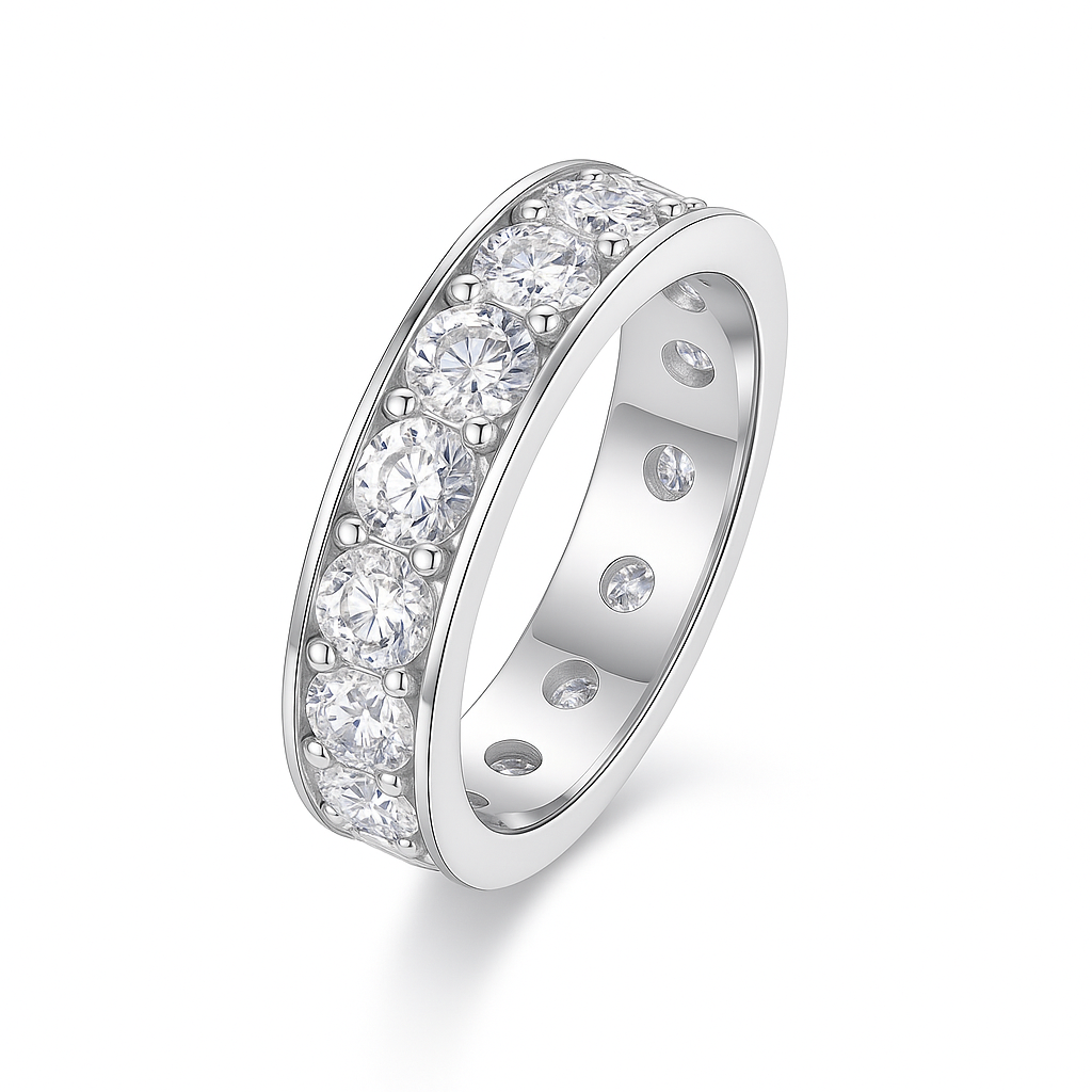MOISSANITE FULL ETERNITY BAND (4mm)