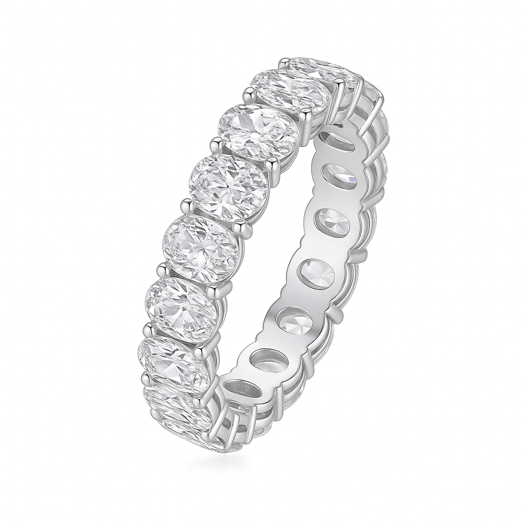 OVAL CUT MOISSANITE FULL ETERNITY BAND (5mm)