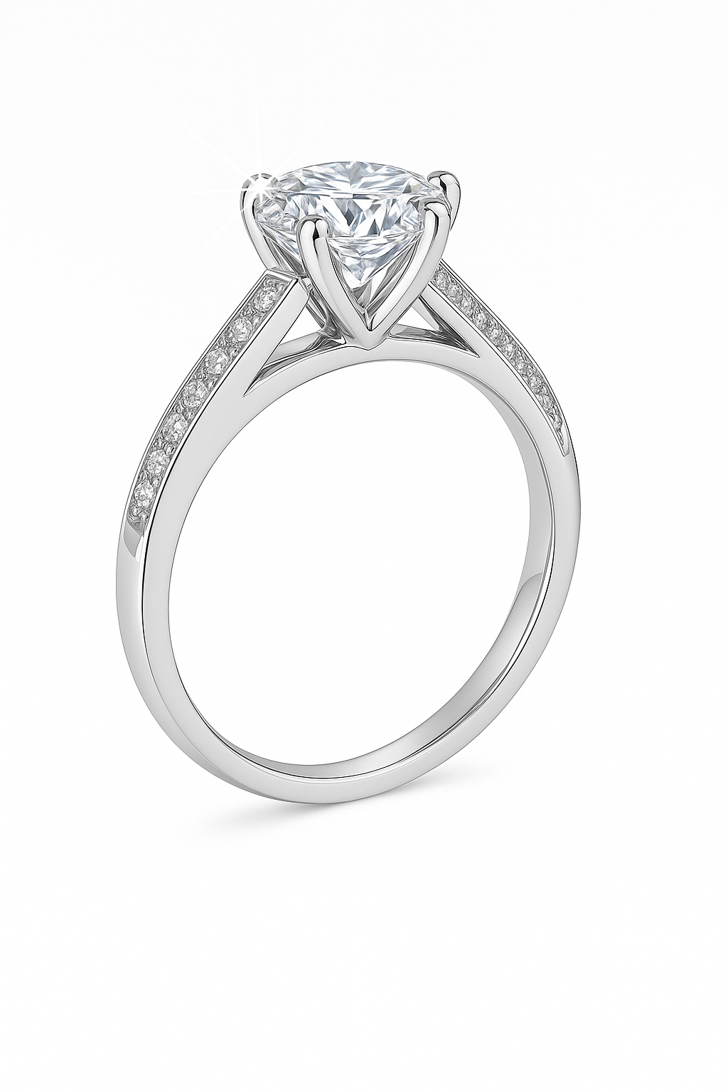 CLASSIC ROUND CUT SOLITAIRE MOISSANITE ENGAGEMENT RING