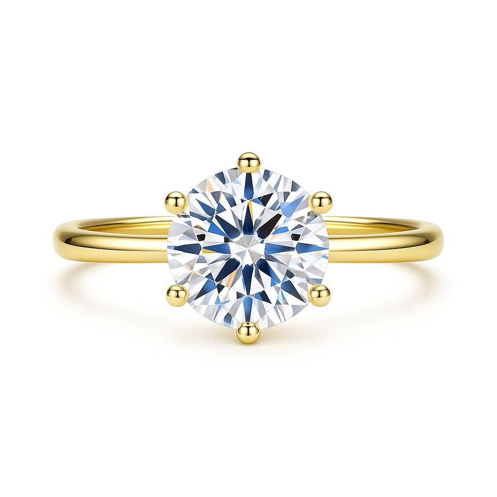 CLASSIC ROUND CUT SOLITAIRE MOISSANITE ENGAGEMENT RING