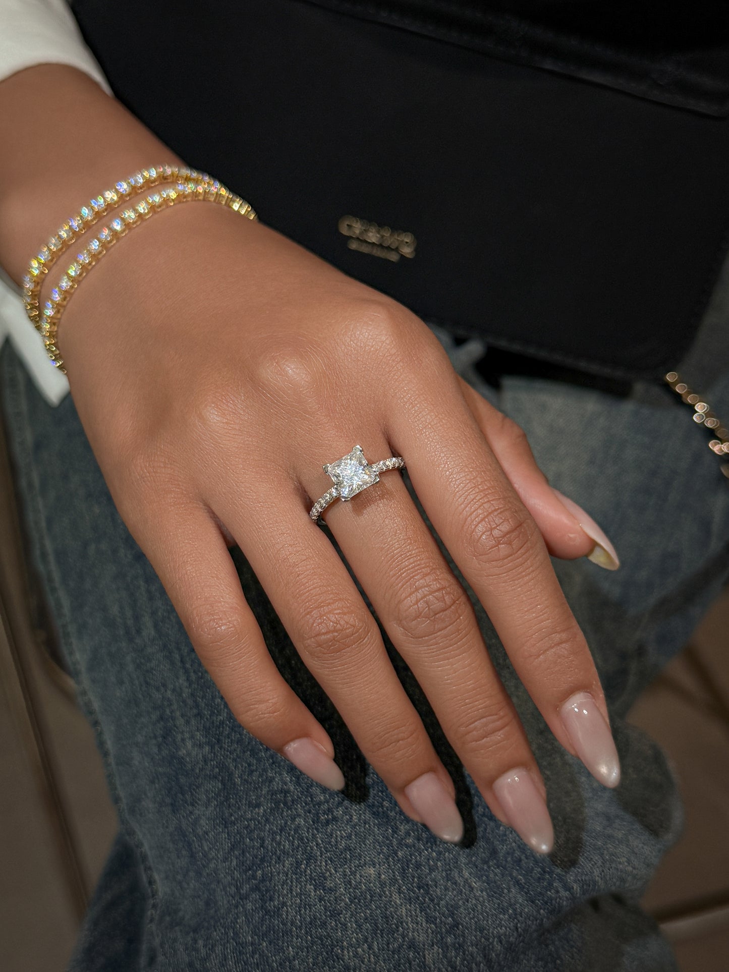 SOLITAIRE PRINCESS CUT MOISSANITE ENGAGEMENT RING (2 Carat)