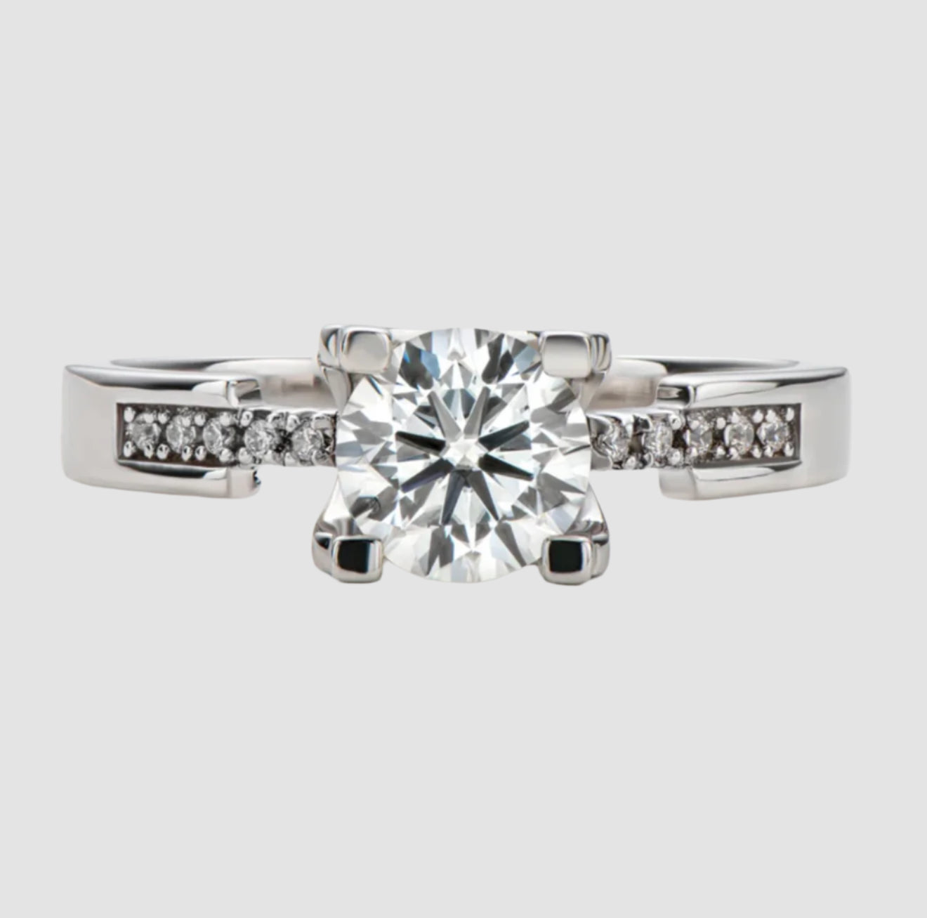 CLASSIC ROUND CUT MOISSANITE ENGAGEMENT RING (0.5 Carat)
