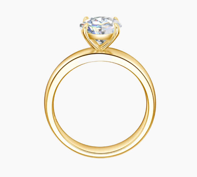 4-PRONG CLASSIC ROUND CUT SOLITAIRE MOISSANITE ENGAGEMENT RING (2 Carat)