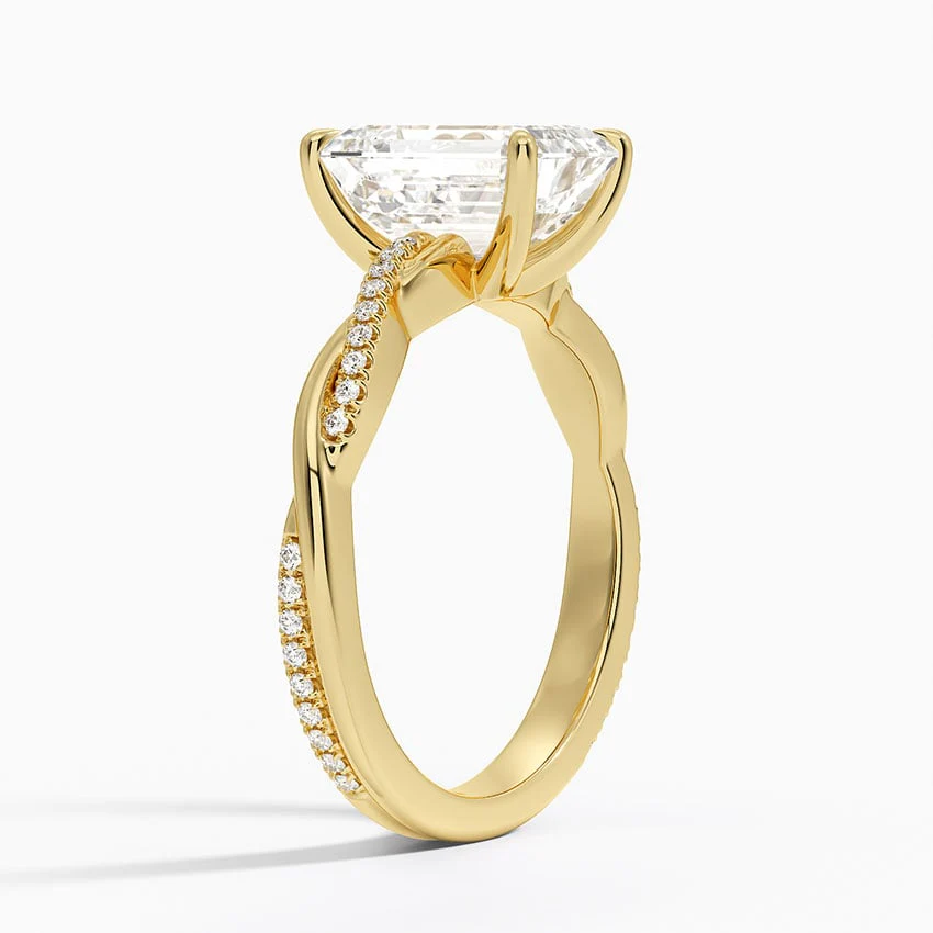 TWISTED SETTING EMERALD CUT MOISSANITE ENGAGEMENT RING (1 Carat)