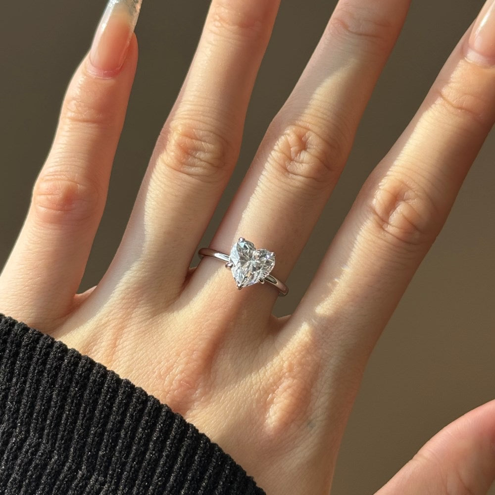 HEART CUT SOLITAIRE MOISSANITE ENGAGEMENT RING (1 Carat)
