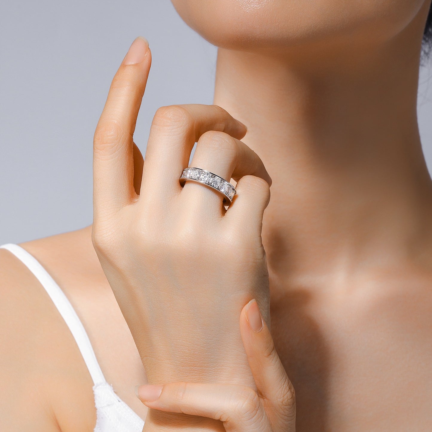 MOISSANITE FULL ETERNITY BAND (4mm)