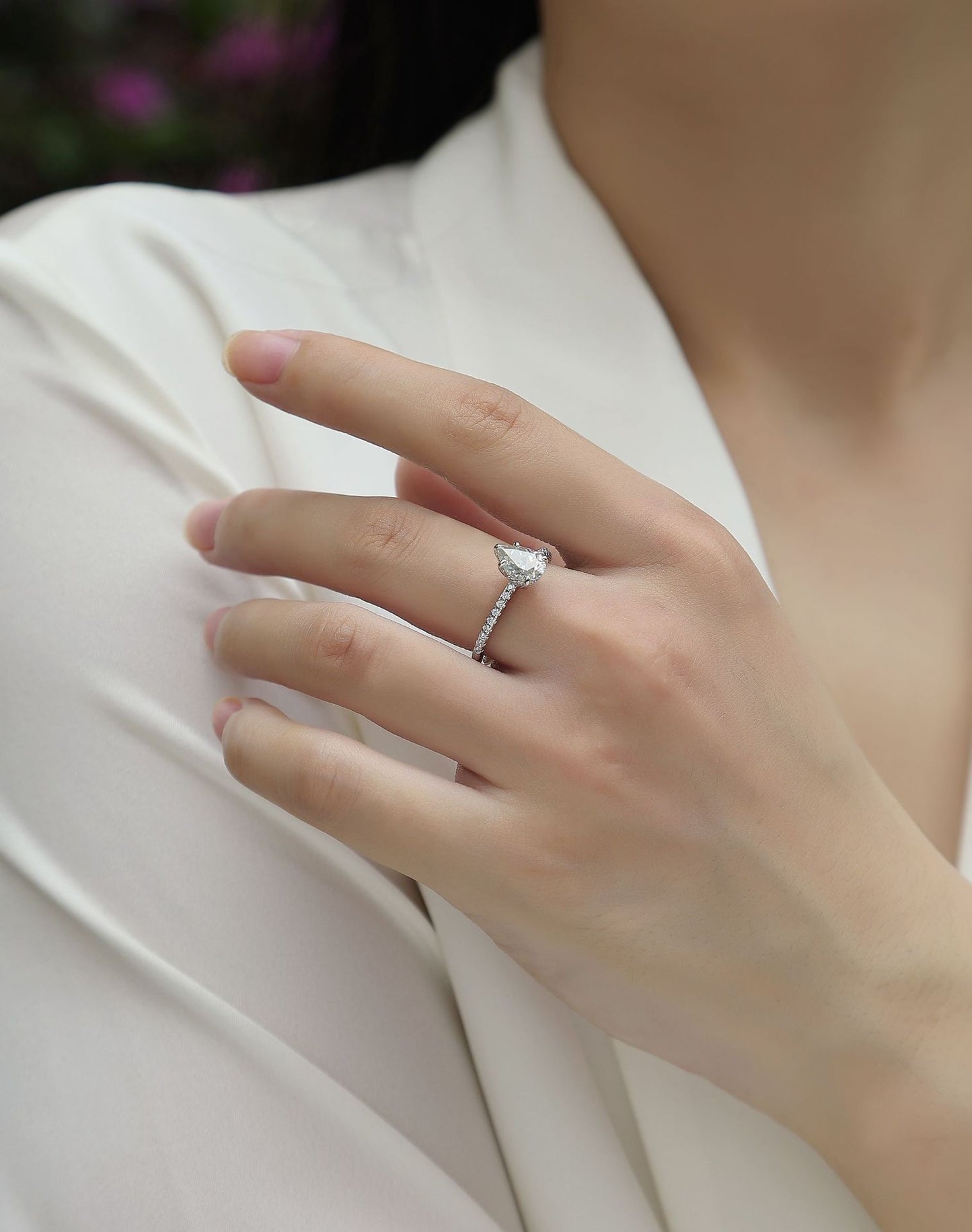 PEAR CUT SOLITAIRE MOISSANITE ENGAGEMENT RING (1.5 Carat)