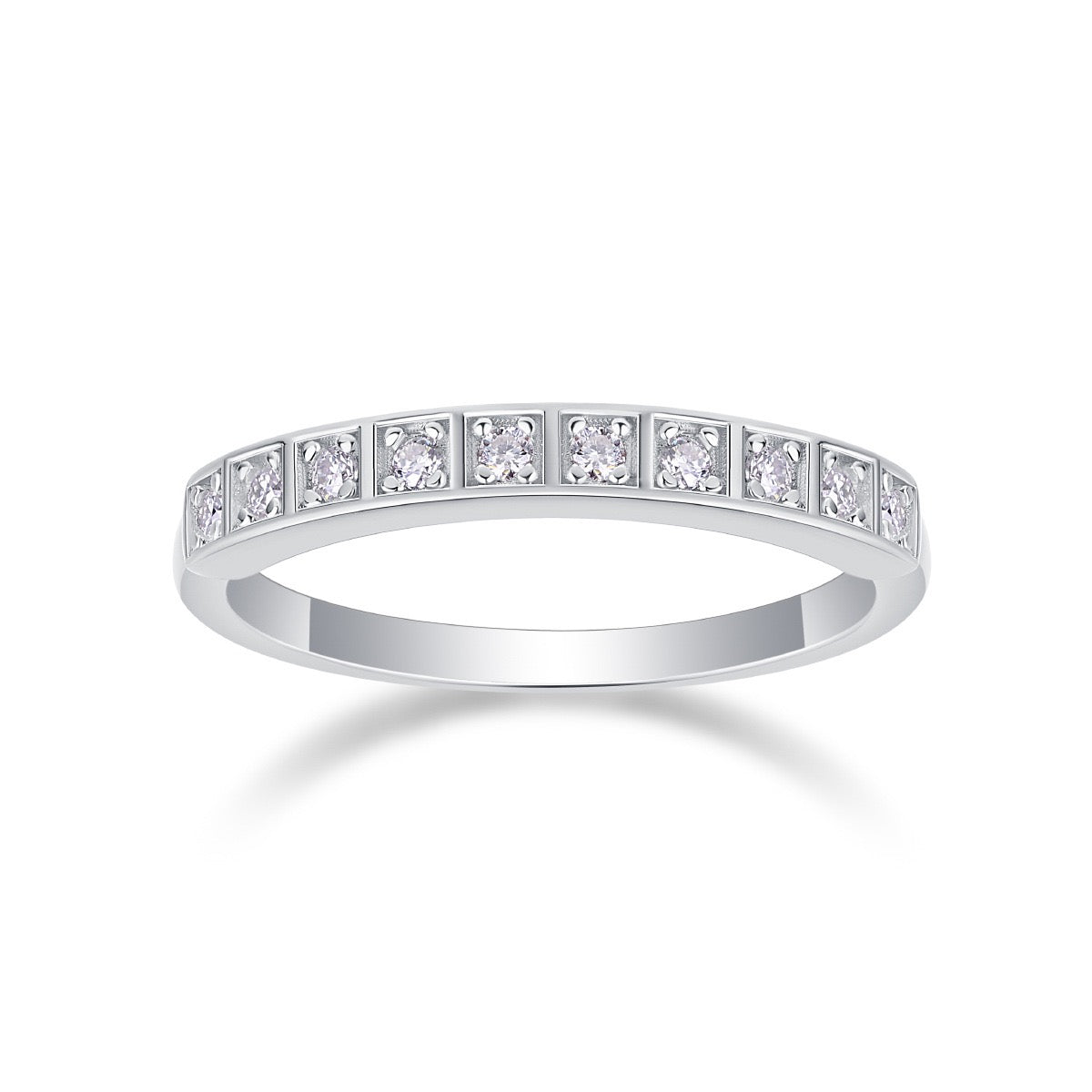 MOISSANITE HALF ETERNITY BAND (2mm)