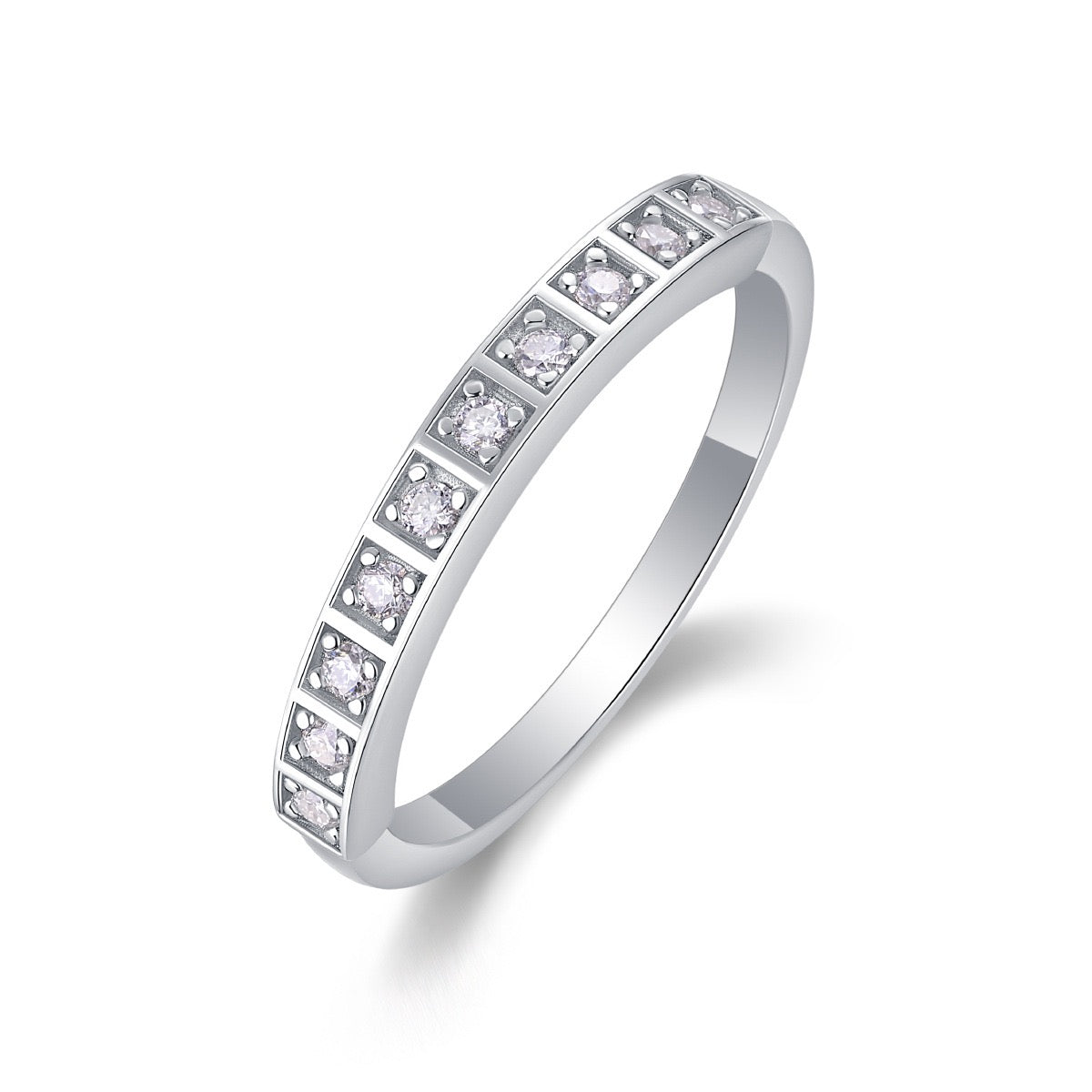 MOISSANITE HALF ETERNITY BAND (2mm)