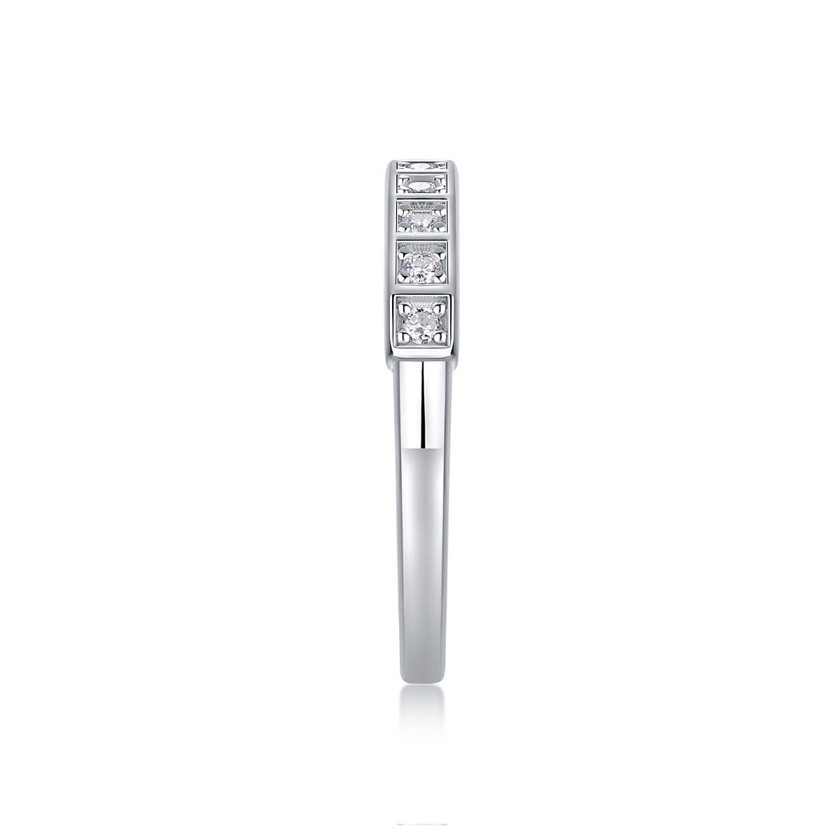 MOISSANITE HALF ETERNITY BAND (2mm)