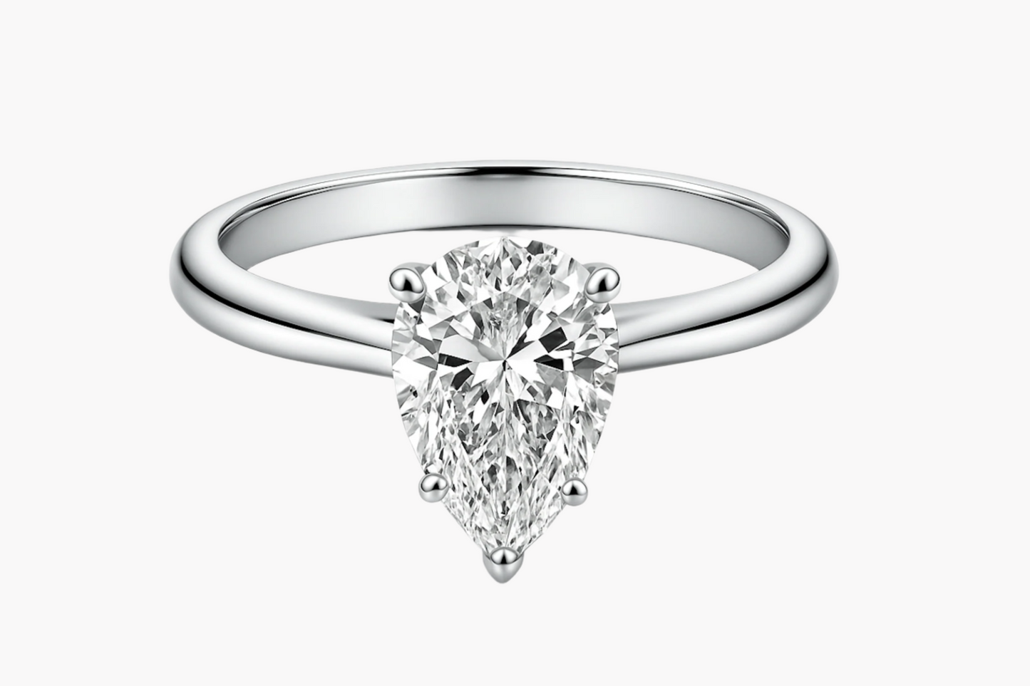 PEAR CUT SOLITAIRE MOISSANITE ENGAGEMENT RING (2 Carat)