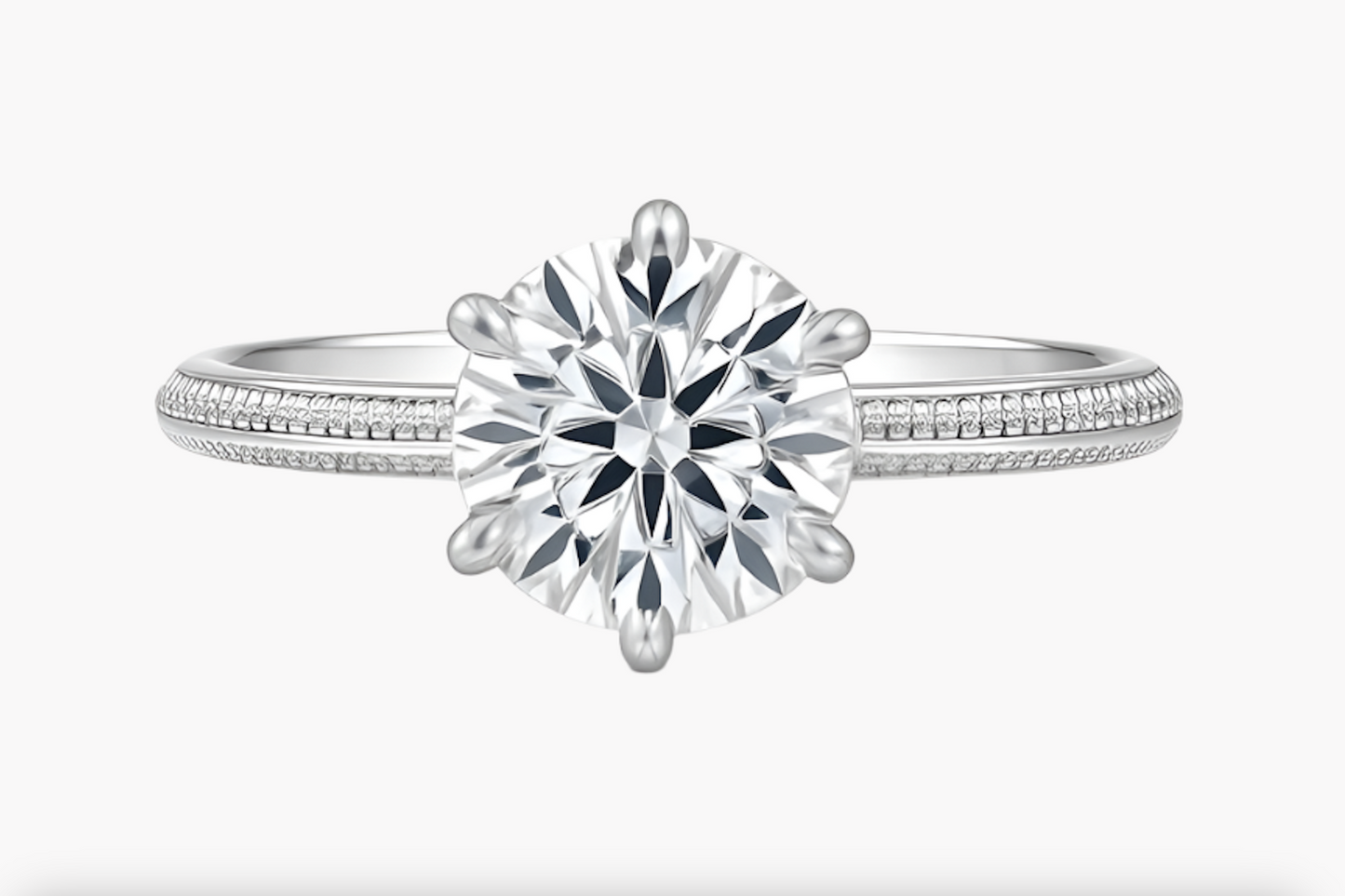 6-PRONG ROUND CUT MOISSANITE ENGAGEMENT RING (3 Carat)