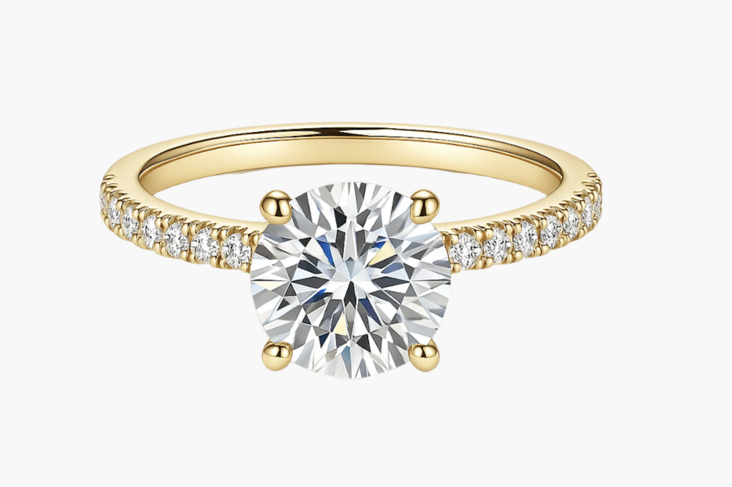 CLASSIC ROUND CUT SOLITAIRE MOISSANITE ENGAGEMENT RING (2 Carat)
