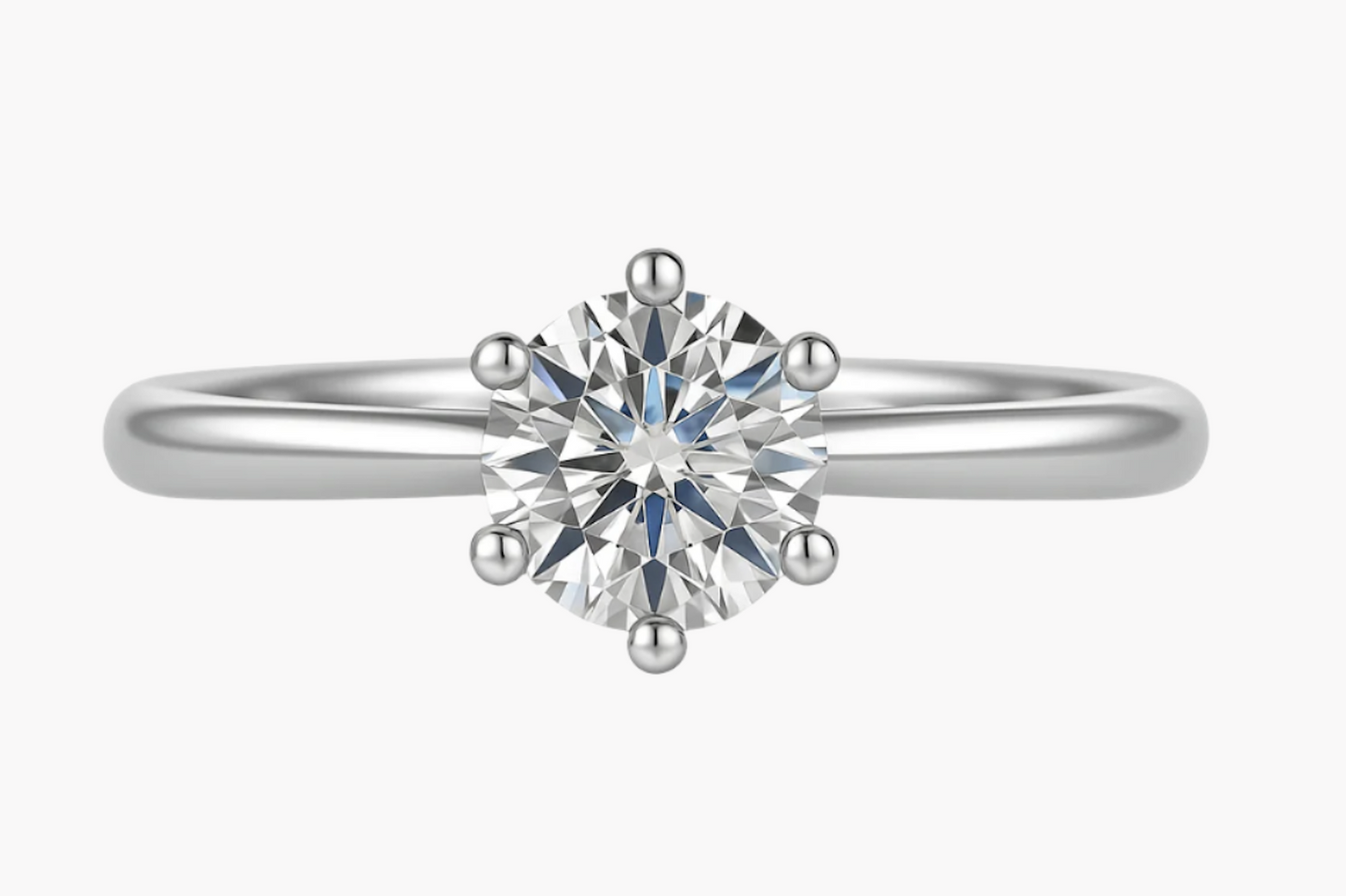 CLASSIC ROUND CUT SOLITAIRE MOISSANITE ENGAGEMENT RING