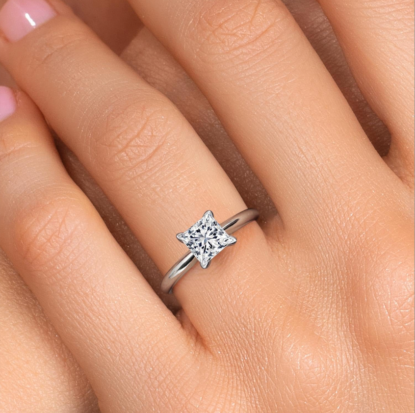 PRINCESS CUT SOLITAIRE MOISSANITE ENGAGEMENT RING