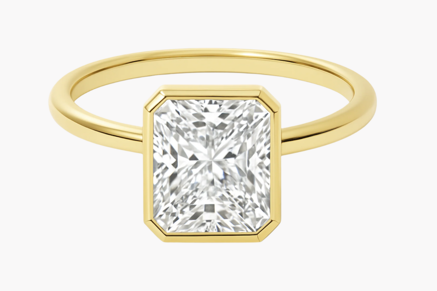 BEZEL SETTING RADIANT CUT MOISSANITE ENGAGEMENT RING (1 Carat)