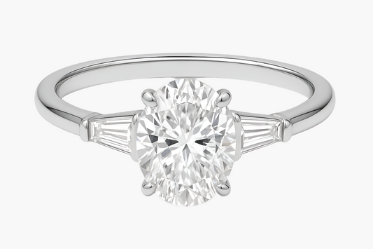 OVAL CUT SOLITAIRE MOISSANITE ENGAGEMENT RING (3 Carat)