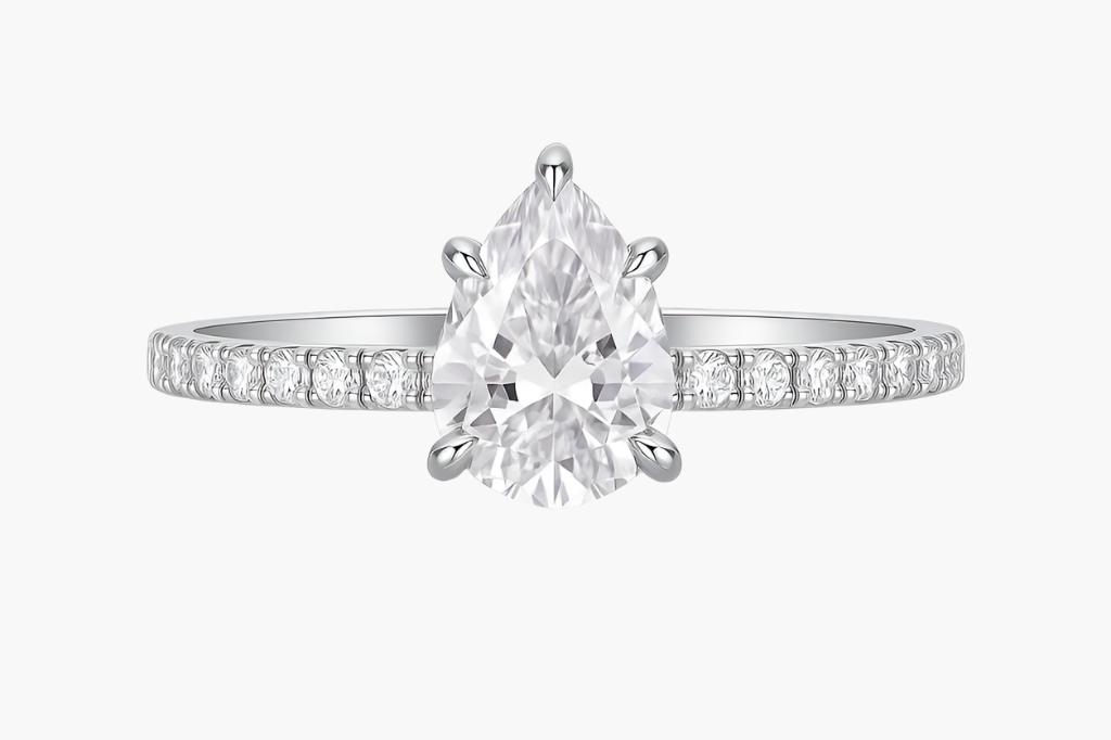PEAR CUT SOLITAIRE MOISSANITE ENGAGEMENT RING (1.5 Carat)