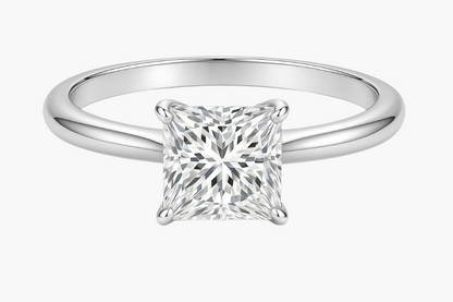 PRINCESS CUT SOLITAIRE MOISSANITE ENGAGEMENT RING