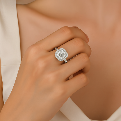 ASSCHER CUT MOISSANITE ENGAGEMENT RING (2 Carat)