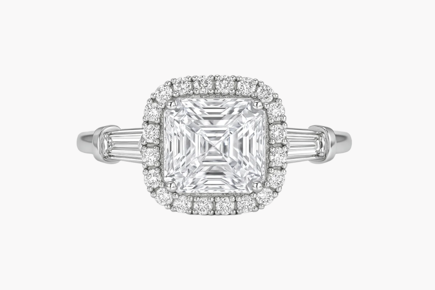 ASSCHER CUT MOISSANITE ENGAGEMENT RING (2 Carat)