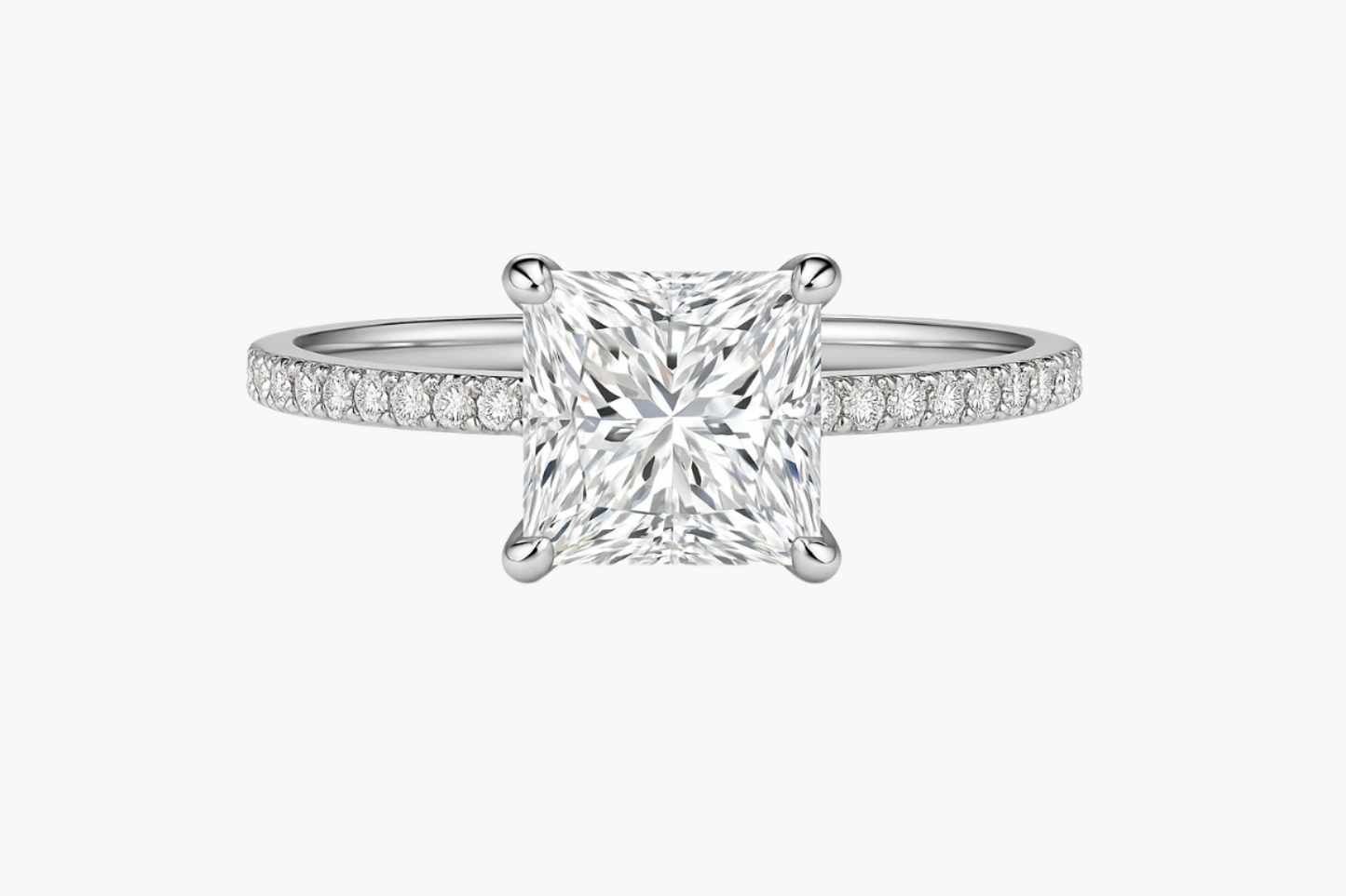 SOLITAIRE PRINCESS CUT MOISSANITE ENGAGEMENT RING (2 Carat)