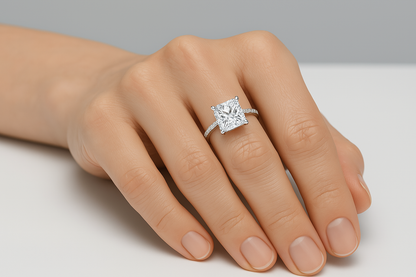 SOLITAIRE PRINCESS CUT MOISSANITE ENGAGEMENT RING (2 Carat)