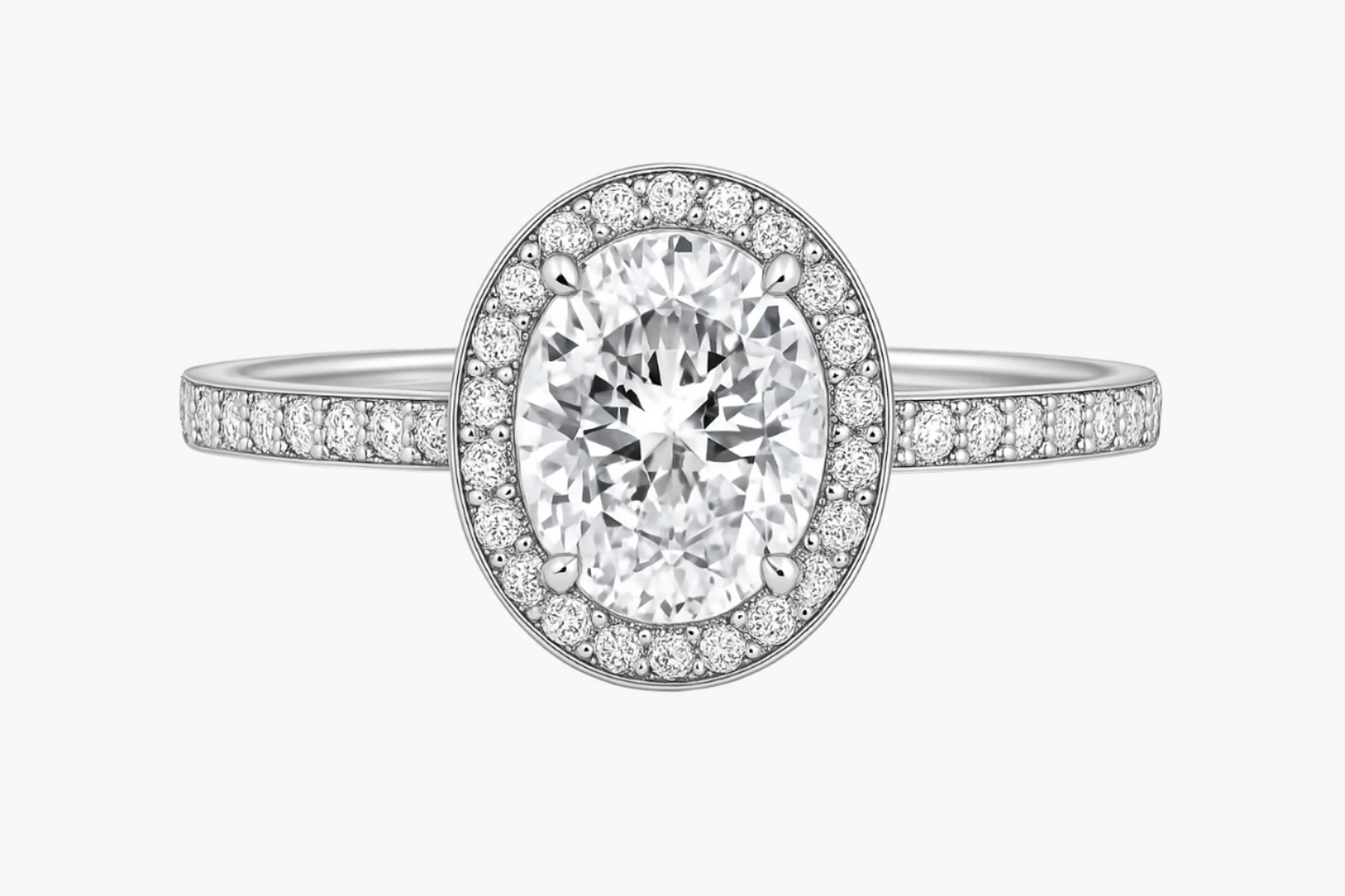 HALO OVAL CUT MOISSANITE ENGAGEMENT RING