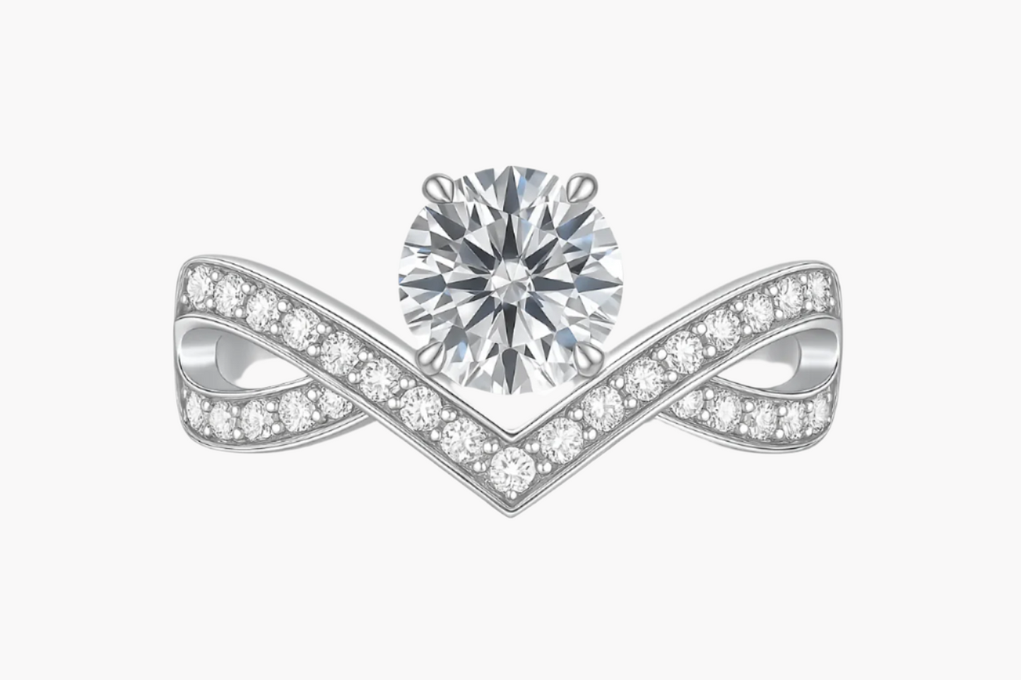 ROUND TWIST MOISSANITE ENGAGEMENT RING (1 Carat)