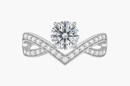 ROUND TWIST MOISSANITE ENGAGEMENT RING (1 Carat)