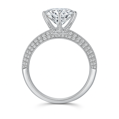 6-PRONG ROUND CUT MOISSANITE ENGAGEMENT RING (3 Carat)
